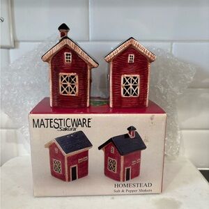 Vintage Majestic Red Homestead Salt & Pepper Shakers